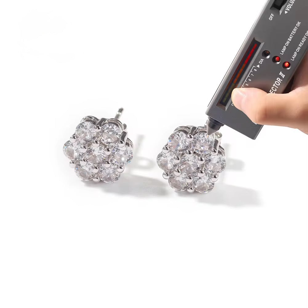 Honeycomb Cluster Earrings 925S & VVS Moissanite