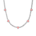 Pink Heart Tennis Bracelet