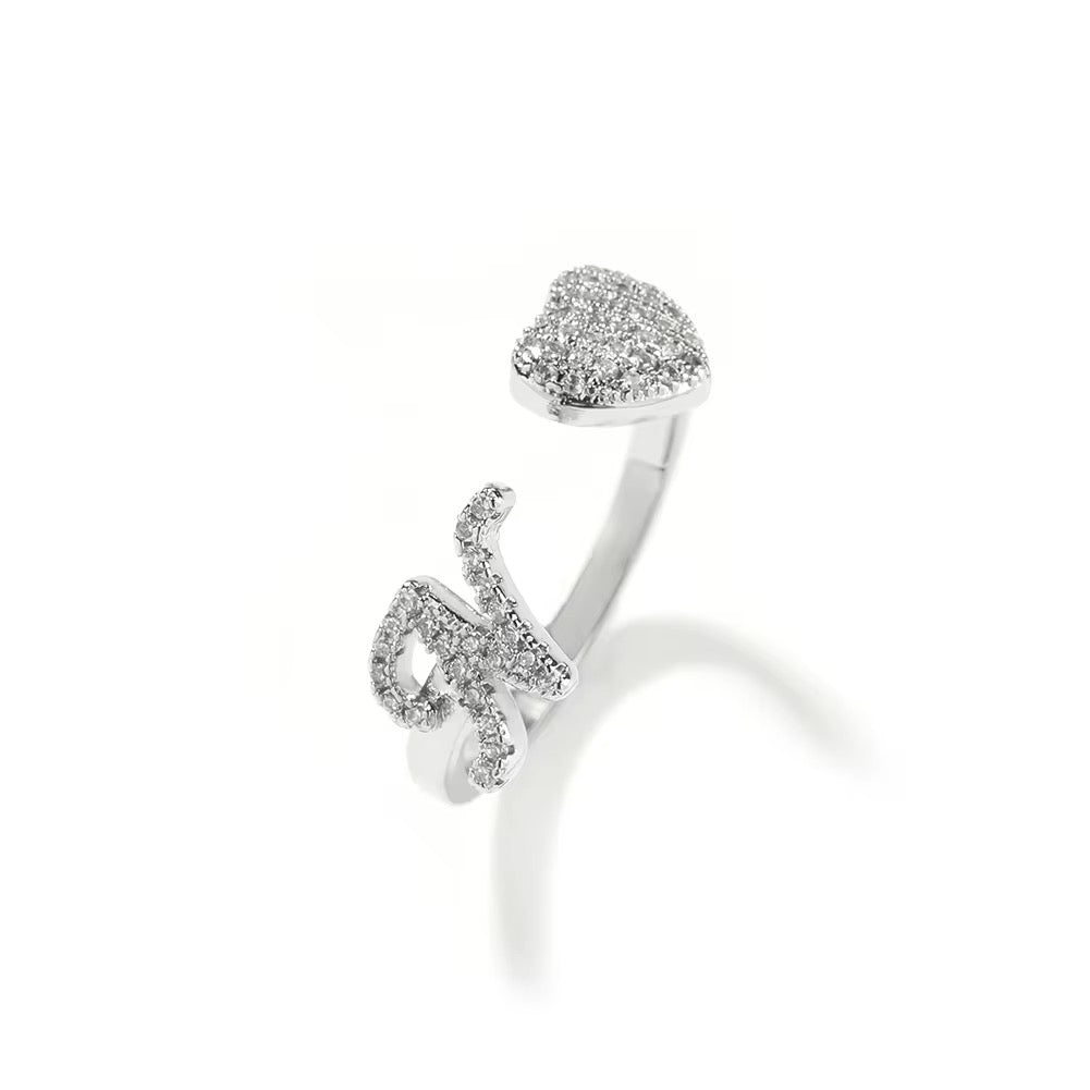 Initial Heart Ring